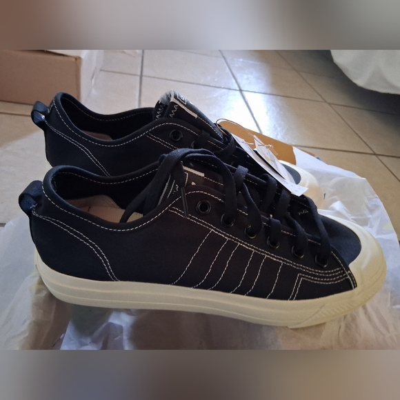 adidas Other - Adidas Men's Black and White Canvas Sneakers 3 Stripe Nizza 10.5 Nwt And Box